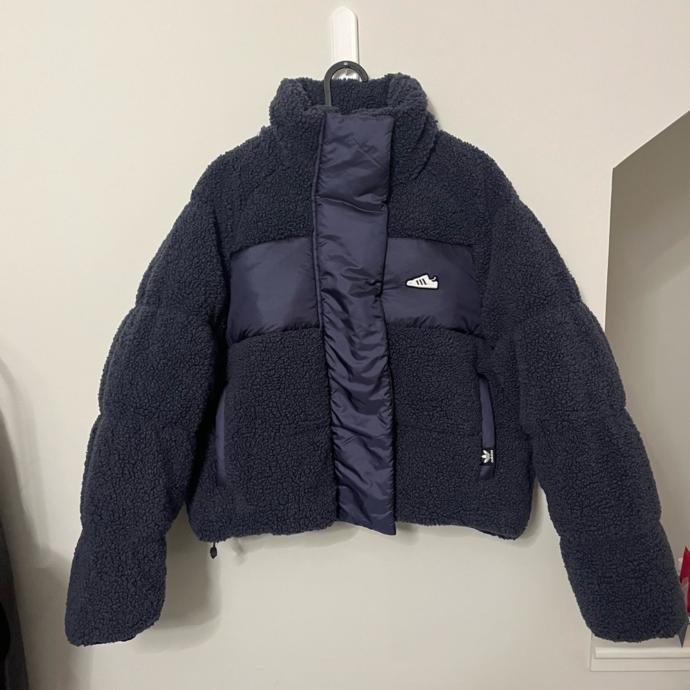 Adidas Navy Blue Fleece Jacket